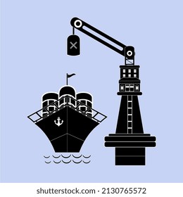 ilustración vectorial de puerto de envío, perfecta para iconos, mascotas, anuncios, folletos, plantillas, carteles, etc.