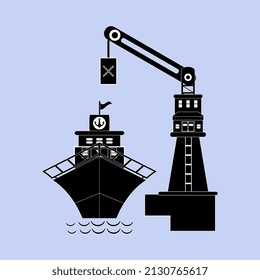 ship port vector illustration, perfect for icons, mascots, advertisements, brochures, templates, posters, etc