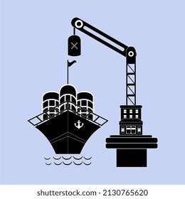 ship port vector illustration, perfect for icons, mascots, advertisements, brochures, templates, posters, etc