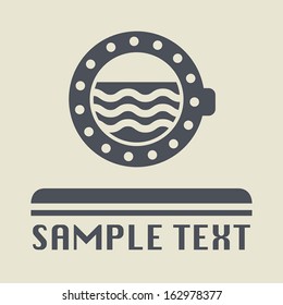 Ship porthole icon or sign, vector illustration