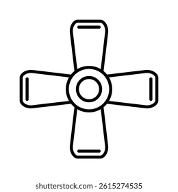 ship propeller icon in outline style vector illustration