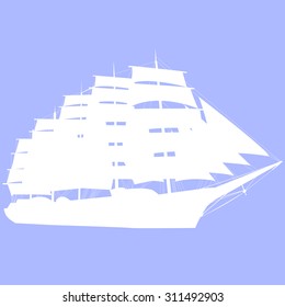 Ship purple outline vector image