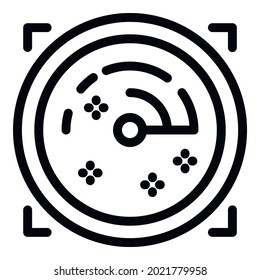 Ship radar icon. Outline Ship radar vector icon for web design isolated on white background