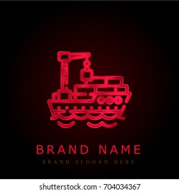 Ship red chromium metallic logo