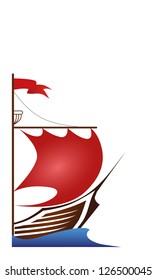 The ship with red sails