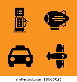 ship, refill, object and gasoline icons set. Vector illustration for web and design