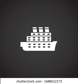 Ship related icon on background for graphic and web design. Creative illustration concept symbol for web or mobile app.