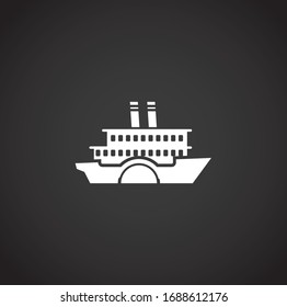 Ship related icon on background for graphic and web design. Creative illustration concept symbol for web or mobile app.