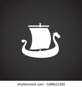 Ship related icon on background for graphic and web design. Creative illustration concept symbol for web or mobile app.