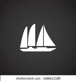Ship related icon on background for graphic and web design. Creative illustration concept symbol for web or mobile app.