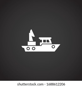 Ship related icon on background for graphic and web design. Creative illustration concept symbol for web or mobile app.
