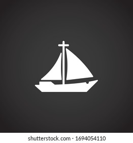 Ship related icon on background for graphic and web design. Creative illustration concept symbol for web or mobile app.