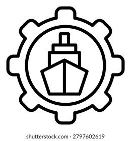 Ship repair dock icon vector. Maritime maintenance illustration sign. Dry dock service symbol. Naval repair logo or mark.