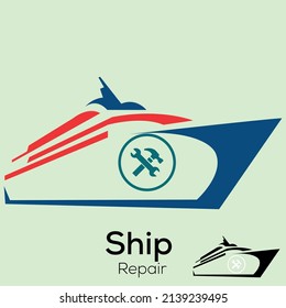 diseño del logotipo de la fábrica de reparación y mantenimiento de buques 