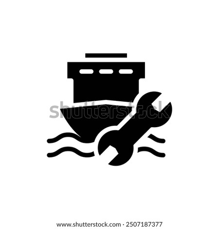 ship repair shop solid icon vector design good for web or mobile app