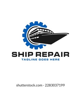 ship repair vector illustration logo design