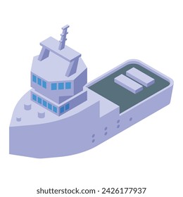 Icono de rescate de barco vector isométrico. Guardia de la costa. Seguridad jurídica