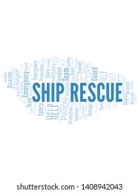 Ship Rescue Word Cloud. Wordcloud Made With Text.
