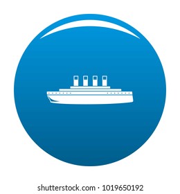 Ship retro icon vector blue circle isolated on white background 