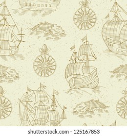 ship retro seamless background