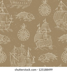ship retro seamless background