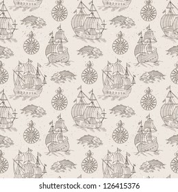 ship retro seamless background