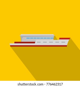 Ship river icon. Flat illustration of ship river vector icon for web
