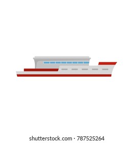 Ship river icon. Flat illustration of ship river vector icon isolated on white background