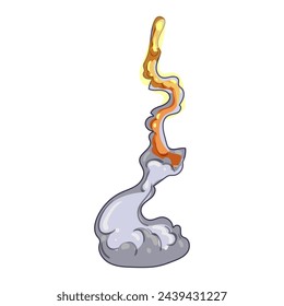 el lanzamiento de cohetes de nave espacial humo de dibujos animados. tomar el espacio, astronauta arroyo, nave espacial contrail nave cohete lanzamiento humo signo. símbolo aislado ilustración vectorial