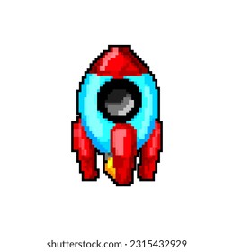ship rocket toy game pixel art retro vector. bit ship rocket toy. old vintage illustration
