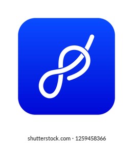 Ship rope con. Flat illustration of ship rope knot vector icon digital blue for any design isolated on white vector illustration