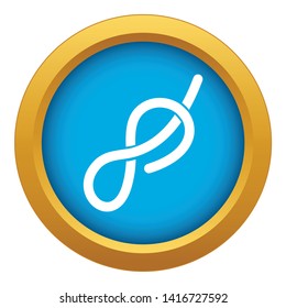 Ship rope con. Flat illustration of ship rope knot vector icon blue vector isolated on white background for any design