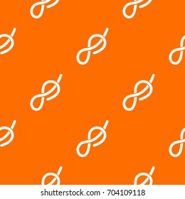 Ship rope con. Flat illustration of ship rope knot vector pattern repeat seamless in orange color for any design. Vector geometric illustration