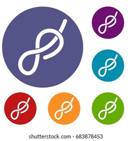 Ship rope icons set