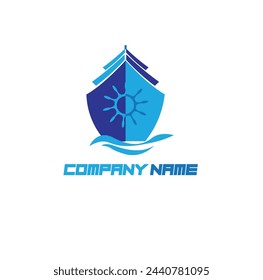 Ship royalty free vector minimalist or flat company logo 