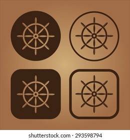 Ship Rudder Icon Set