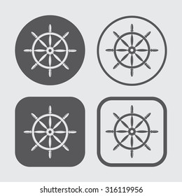 Ship Rudder Icon Set