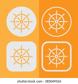 Ship Rudder Icon Set