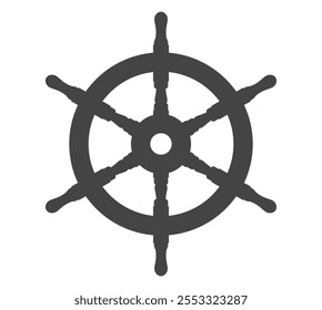 Ship rudder icon symbol shape. Ship helm logo sign. vessel Steering wheel silhouette. Vector illustration image. Isolated on white background.