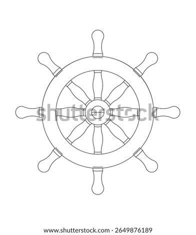 ship rudder in illustrator whit white bacground not ia
