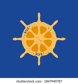 ship rudder and lemon logo