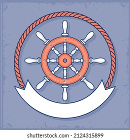 ship rudder with rope frame