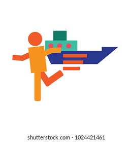 Ship Run Logo Icon Design