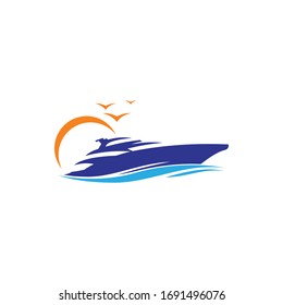 ship sail boat a vector graphic logo design EPS10 