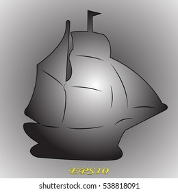 ship, sailboat, icon, vector illustration EPS 10