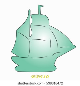 ship, sailboat, icon, vector illustration EPS 10