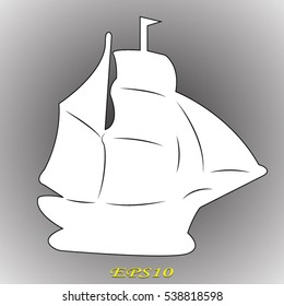 ship, sailboat, icon, vector illustration EPS 10