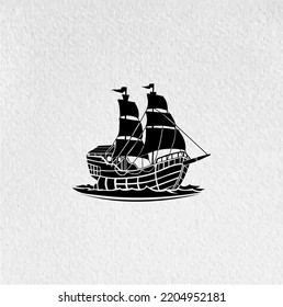 ship sailing logo design icon vector