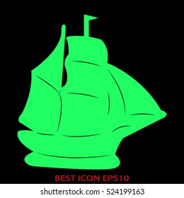ship sailing, vector icon, eps10