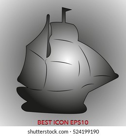 ship sailing, vector icon, eps10